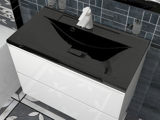 Мебельная раковина Stella Polar Корвет 80см чёрный металлик SP-00000904