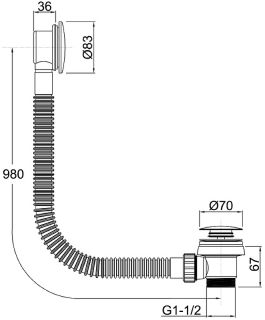 Слив-перелив Allen Brau Priority 5.31027-31 click-clack Черный матовый
