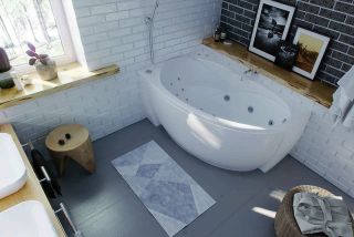 Акриловая ванна Aquatek Бетта BET170-0000010 170х97 см левая с фронтальным экраном и гидромассажем сборно-разборный сварной каркас