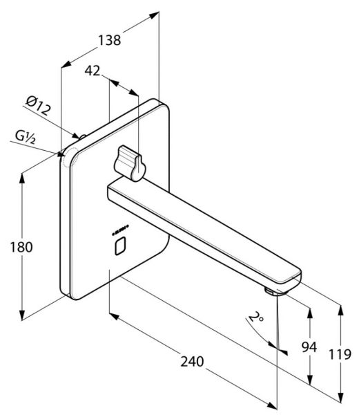 Встраиваемый электронный смеситель для раковины Kludi Zenta хром 3840005