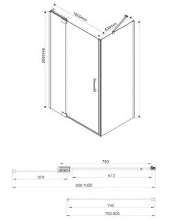 Душевой уголок Vincea Extra VSR-1E901080CL 90/100 x 80 см