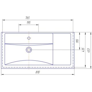 Мебельная раковина Kirovit Фостер 80см П белый SD-00000334