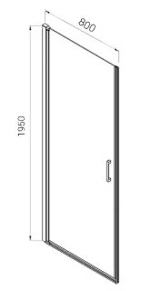 Душевая дверь Vincea Alpha 80 VDP-3AL800CL профиль Хром стекло прозрачное