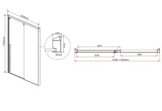 Душевая дверь Vincea Lugano VDS-1L130CLB-1 130 см