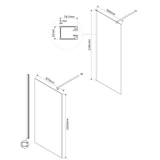 Душевая перегородка Vincea Walk In VSW-1H900CG 90 см