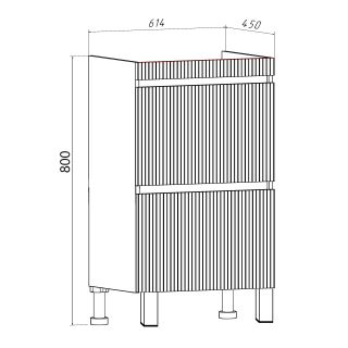 Тумба Runo Модена 65 напольная 2 ящика белая под умывальник Оскар 65 (00-00001452)