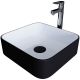 Раковина накладная Grossman GR-4042BW 38.5х38.5 черно-белый