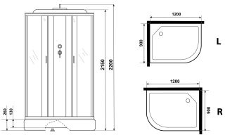Душевая кабина Niagara NG-33294-14R 120x90см серебро/матовое