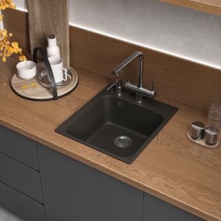 Мойка кухонная Reflexion Quadra 43-BL RF0243BL черный