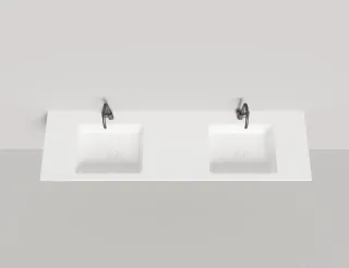 Подвесная раковина двойная Salini Onda S-Stone 1402202M 180см белый матовый