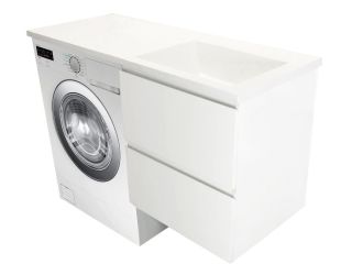 Подвесная  тумба с раковиной Эстет Dallas Luxe ФР-00009672 П 105см два ящика белый