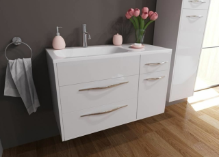 Подвесная тумба под раковину Эстет Barcelona ФР-00003577 Л 90см три ящика одна дверь