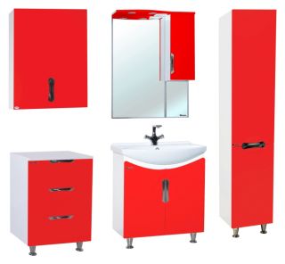 Зеркало-шкаф с подсветкой Bellezza Лагуна 65см правый красный 00000001097