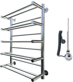 Электрический полотенцесушитель Тругор Вертикаль 1 П с полкой 80x50см хром Вертикаль1/элТЭН8050П