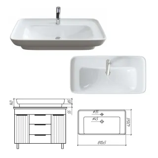 Напольная тумба под раковину Brevita Elche УТ000023946 101.2 см серый