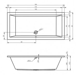 Акриловая ванна Riho Lusso B037001005 190х90см белый