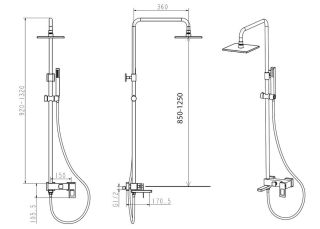 Душевая стойка Boheme Q 148-GCR.2 золото/хром