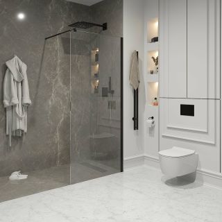 Душевая перегородка Niagara NG-683-80BLACK 80см чёрный/прозрачное