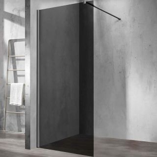 Душевая перегородка Vincea Walk-In 100 VSW-1H100CGGM профиль Вороненая сталь стекло тонированное