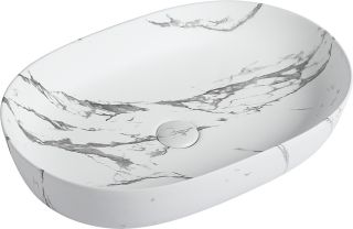 Раковина накладная SantiLine SL-7022MM 60см светло-серый мрамор