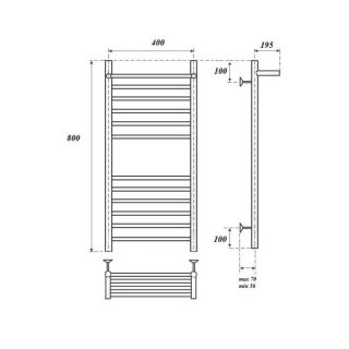 Полотенцесушитель водяной Point Аврора PN10148SP 40x80см П11 хром