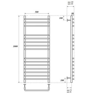 Полотенцесушитель водяной Point Нептун PN09150S 50x100см П15 хром