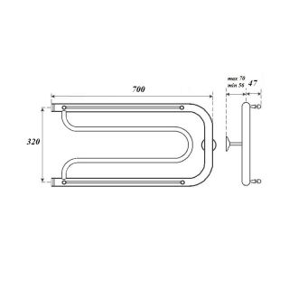 Полотенцесушитель водяной Point 70x32см хром PN21337P