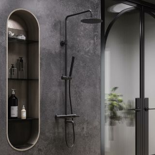 Душевая стойка Damixa Scandinavian Pure 936740300 Черная матовая