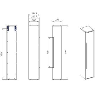 Шкаф-пенал La Fenice Elba FNC-05-ELB-BG-30 подвесной Синий матовый 30 см