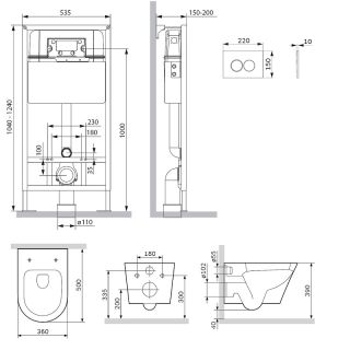 Комплект унитаза с инсталляцией AM.PM Awe IS47001.111700  с клав Pro S белый