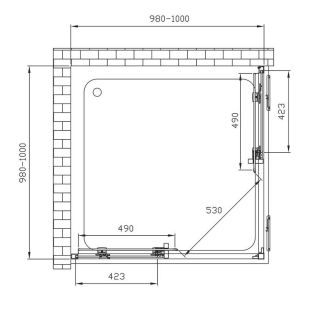 Душевой уголок Vincea  Soft VSS-3SO100CL 90x90 см