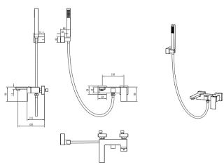 Смеситель для ванны Boheme Qubic 473-BR бронза
