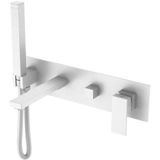 Встраиваемый смеситель для ванны Boheme Qubic 474-2-MW белый матовый