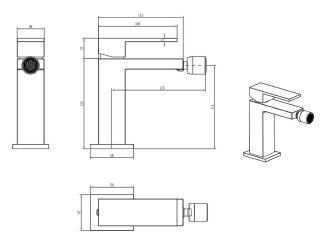 Смеситель для биде Boheme Qubic 476-MG золото матовое
