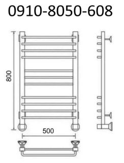 Полотенцесушитель водяной Маргроид В9/10 Р80*50 премиум профильный хром 0910-8050-608