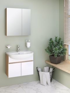 Тумба Runo Лада 60 подвесная блэквуд/белый под умывальник Уют 60 (00-00004578)