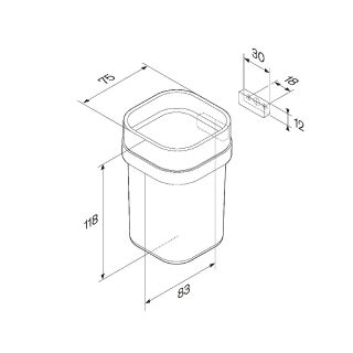Стакан для зубных щеток AM.PM Func A8F34322 Черный матовый