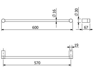 Полотенцедержатель Kludi Vela R 58979N5 60 см брашированный никель