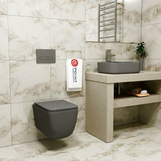 Комплект унитаза с инсталляцией Point Меркурий 886914SIOO+PN41831GM с сиденьем Микролифт