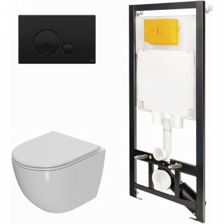 Комплект унитаза с инсталляцией Point Афина 886914GBO3+PN41041 с сиденьем Микролифт