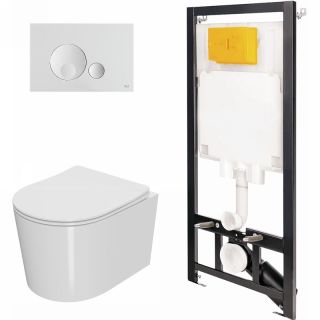 Комплект унитаза с инсталляцией Point Веста 886914GBO1+PN41701 с сиденьем Микролифт