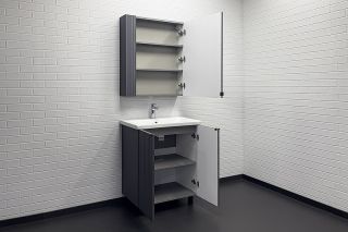 Зеркало-шкаф Comforty Лима 00-00004891 70 см Антрацит