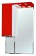 Зеркало-шкаф с подсветкой Bellezza Альфа 65см левый красный 00000005262