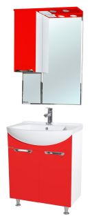Зеркало-шкаф с подсветкой Bellezza Альфа 65см левый красный 00000005262
