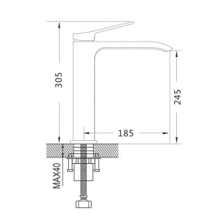Смеситель для раковины Shevanik S4011T оружейная сталь