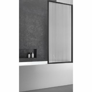 Шторка на ванну Vincea City 70x140 VSB-41700FLB профиль Черный стекло рифленое