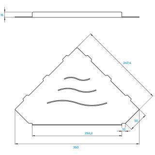 Металлическая полка RGW MT-13W 49279913-01 угловая Белая