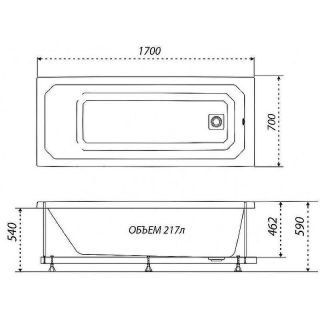 Акриловая ванна Triton Прага Щ0000049118  170x70 см белый