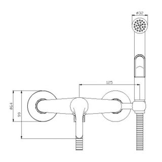 Смеситель гигиенический душ Rossinka Y25-52 Хром
