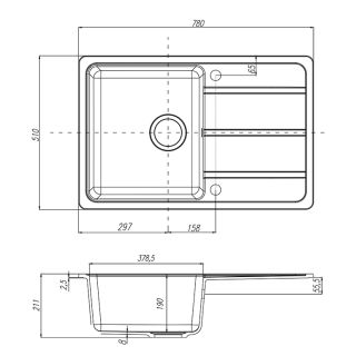 Мойка кухонная Акватон Аманда 78см шампань